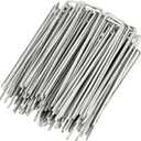 GardenMate 100-Pack Anti-Rust 6'' 11 Gauge Heavy-Duty Flat-Top U-Shaped Garden Stakes Staples Spikes Pins Pegs - Ground Stakes for Anchoring Landscape Fabric