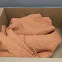 SheRest Twin Quilt Bedding Set - Soft Breathable Bed Quilt, Modern Style Embossed Bedspreads, Lightweight Microfiber Coverlet for All Seasons, Burnt Orange, 1 Quilt&1 Pillow Sham