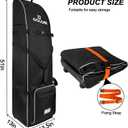 Goloni Golf Travel Bag with Wheels for Airlines, Heavy Duty Golf Club Travel Case, Water Resistant Golf Bag Cover for Air Travel, Portable Foldable Golf Luggage for Men Women