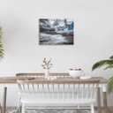Olivine Beach Wall Art, Coastal Lighthouse Pictures Wall Decor, Black And White Painting, Nautical Canvas Prints, Framed Artwork for Bathroom Bedroom Living Room Office Home Decoration 16"x12"