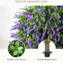 Artificial Boxwood Topiary Balls with Lavender 24" Set of 2 Faux Shrub Bushes, Evergreen Trees with Ground Spike & Garden Tools UV Resistant Faux Plants for Outdoor Planters, Porch & Front Door