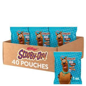 Kellogg's Scooby-Doo! Graham Cracker Snacks, Cinnamon, Made with Whole Grain, (1 Oz Bag), 40 Bags (EXP 07/17/26)