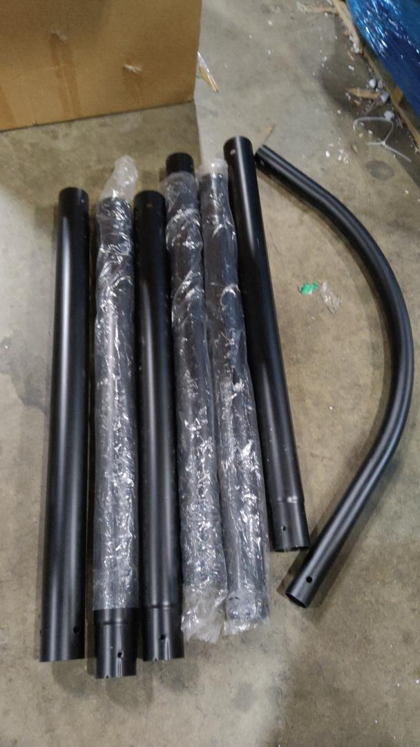 Black Metal Pipes 7Pcs 39,5" x 3"