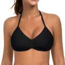 Light Support Backless Strappy Sports Bra for Women - Breathable Workout Gym Yoga Top with Removable Pads (Black, M)