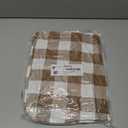 Smiry Round Picnic Tablecloth, Elastic Waterproof Fitted Vinyl Tablecloths for 57"-68" Tables, Flannel Backed Buffalo Plaid Table Cover for Dining, Camping, Outdoor, White and Brown