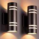 wowlite Dusk to Dawn Outdoor Lighting 2 Pack, Modern Outdoor Wall Lights Exterior ETL Listed, Oil Rubbed Bronze Cylinder Outdoor Sconce Lights, Waterproof Outside Lights for House Porch Garage