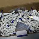 200ct Blue&Clear Mini Icicle Christmas Lights, 23FT White Wire Incandescent Bulb String Lights, Connectable Indoor Outdoor for Eaves, Window, Curtain, Party, Wedding