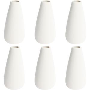 YANLING 6 Pack Small White Vase for Home Decor, 5 inch Modern Ceramic Vases for Pampas Grass, Boho Vase White Vases for Dried Flowers, Wedding Dinner Table Party