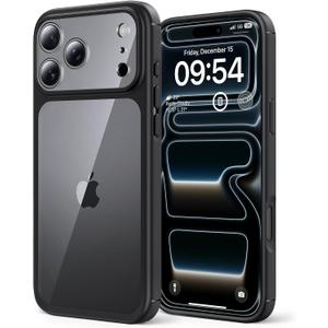 TAURI for iPhone 17 Pro Case, Full Camera Protection with Screen Protector, Anti-Yellowing Military-Grade Protection Shockproof Slim Phone Case for iPhone 17 Pro, Black