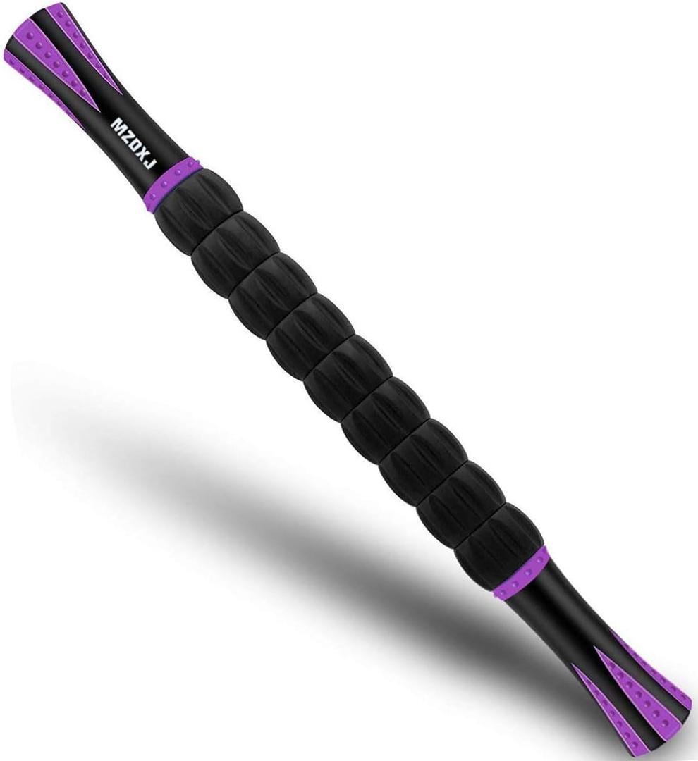 Muscle Roller Massage Roller Stick for Athletes, Help Reducing Muscle Soreness Cramping Tightness Leg Arms Back Calves Muscle Massager (Purple-black)