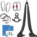 Aerial Silks Starter Kit - Durable 9 Yards of Aerial Yoga Hammock with Hardware & Guide - Aerial Swing for Acrobatic Flying Yoga & All Levels (Aerial Rigging Point Up to 13ft)