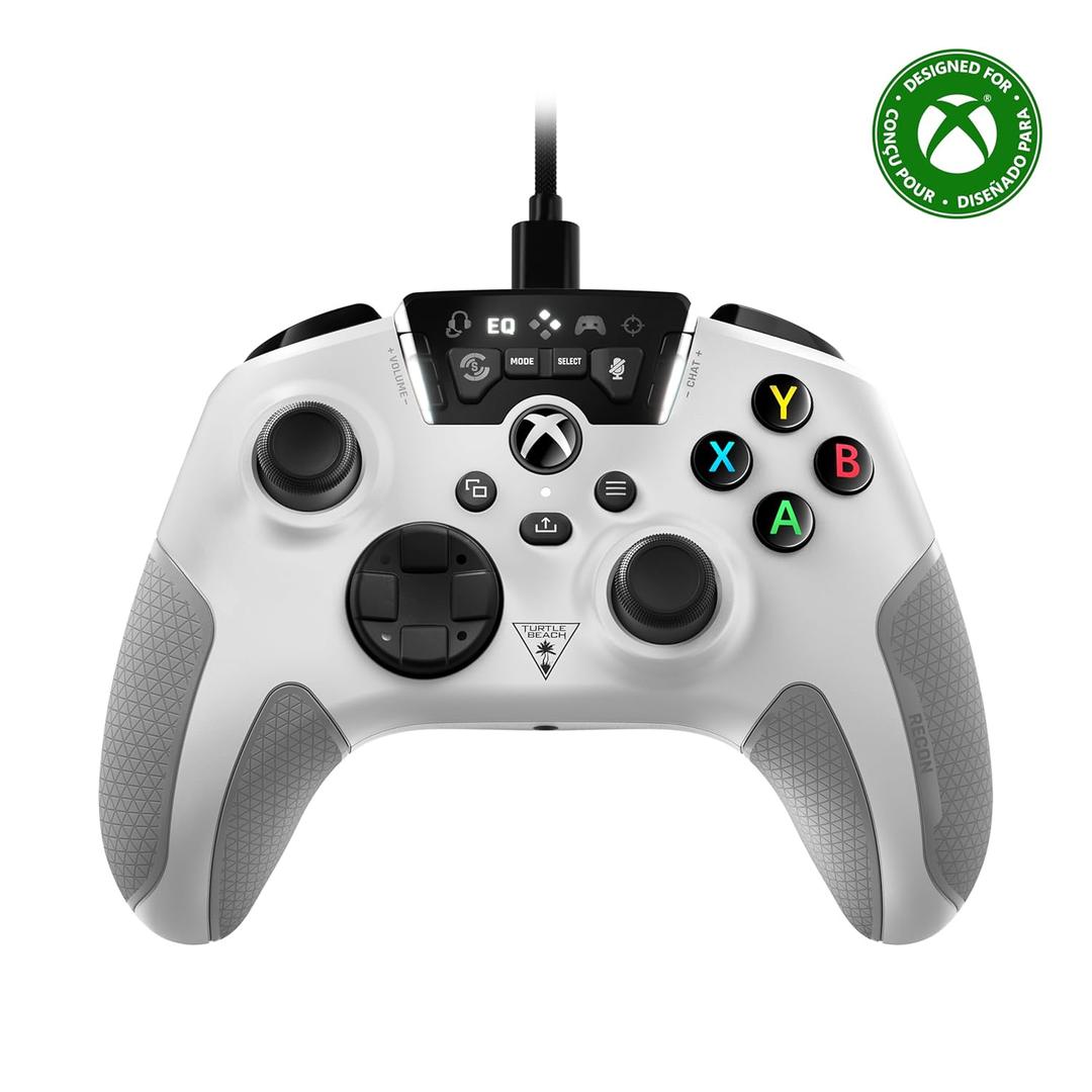Turtle Beach Recon Controller Wired Game Controller Officially Licensed for Xbox Series X, Xbox Series S, Xbox One & Windows  Audio Enhancements, Remappable Buttons, Superhuman Hearing – White