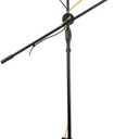 Rockville GIGSTAND Dual Metal Microphone Stand with (2) Mic Clips, 26.37 Detachable Boom Arm, Adjustable 31"-55" Height, Foldable Tripod Base