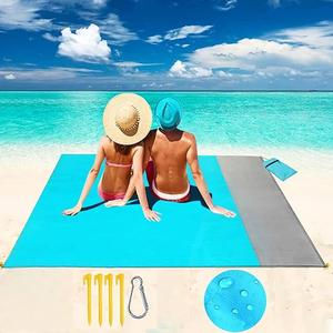 Outdoor Blanket (71" x 55") -Compact, Lightweight, Sand Proof Pocket Blanket Best Mat for The Beach, Hiking, Travel, Camping, Festivals with Pockets, Loops, Stakes, Carabiner comes with waterproof phone case protector