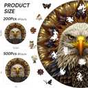 Reouinty Bald Eagle Wooden Puzzle for Adults 500 Piece, Mandala Wooden Jigsaw Puzzles, Inspiring Puzzle, Beautiful Wooden Puzzle with Box Birthday Gifts for Adults and Kids Family Game(16.5 * 16.5in) (Brilliance of Eagle)
