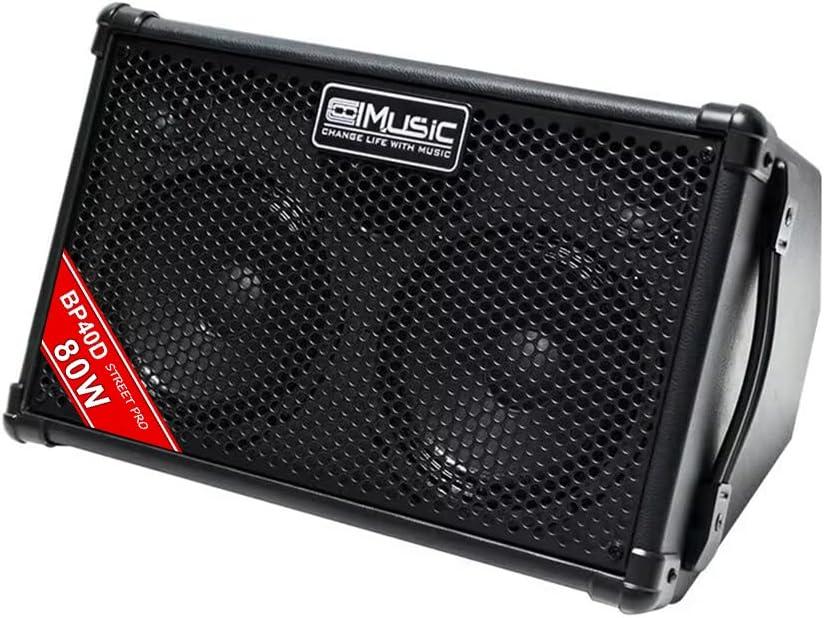 Coolmusic BP40D Powered Acoustic Guitar Amplifier- Portable Bluetooth Speaker 80W W/Battery with Reverb Chorus Delay Effect, 6 Inputs,3 Band EQ, Black Coolmusic BP40D Powered Acoustic Guitar Amplifier- Portable Bluetooth Speaker 80W W/Battery with Reverb Chorus Delay Effect, 6 Inputs,3 Band EQ, Black