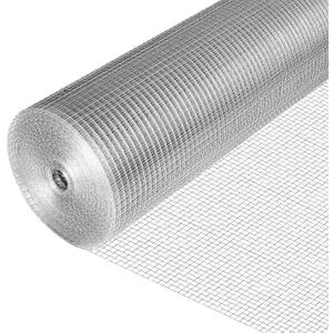19 Gauge Hardware Cloth, 1/2 inch 48inch100ft Chicken Wire Fence, Hot-dip Galvanized Welded Cage Wire Mesh Roll Supports Poultry Netting Cage Fence (Silver)