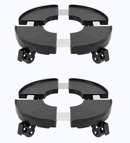 CASIMR Plant Stand with Wheels, 2 Pack Adjustable 15-20" Heavy Duty Plant Caddy with Casters, Indoor Outdoor Large Potted Planter Cart Dolly, Rolling Plant Stand for Flower Pot, 440lb Capacity