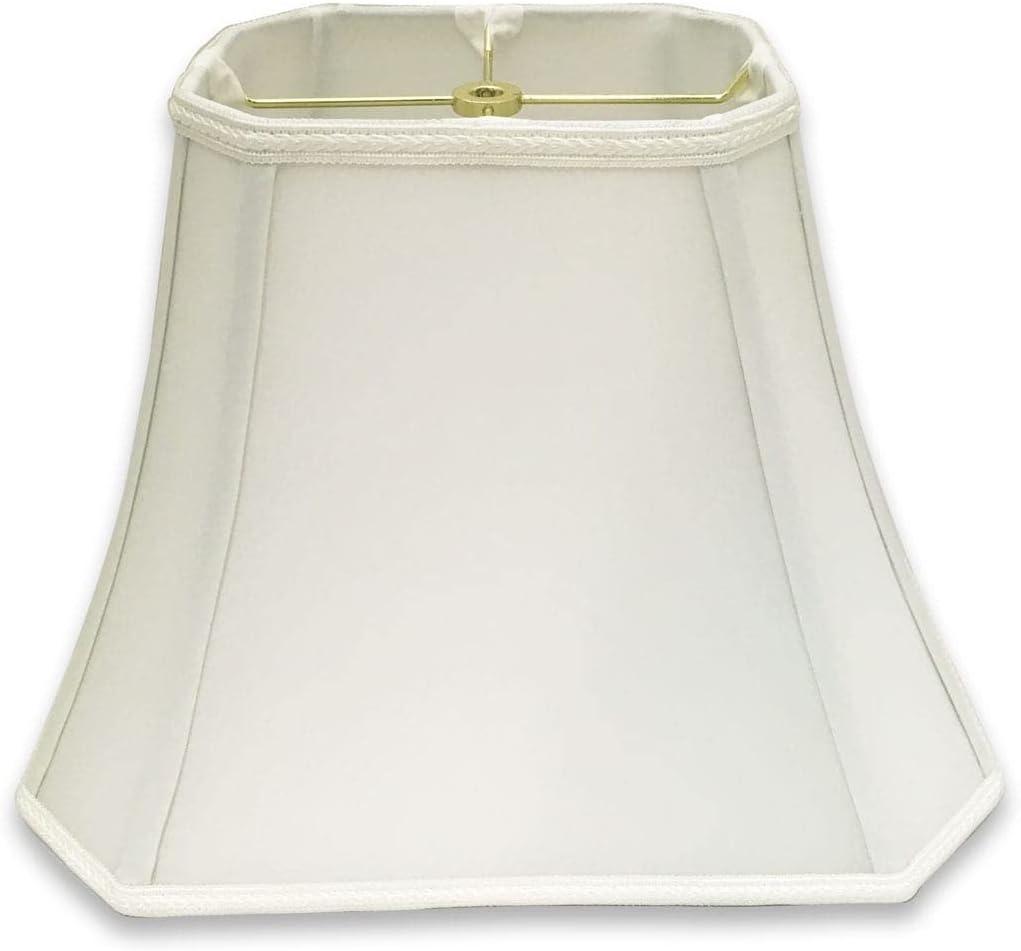 Royal Designs, Inc. Rectangle Cut Designer Bell Shade, Spider Fitter, White, 6.5 x 12 x 10, DSO-68-12WH