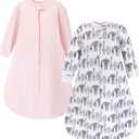 Hudson Baby Unisex Baby Premium Quilted Long Sleeve Sleeping Bag and Wearable Blanket (0-6 Months, Pink Safari)