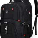 SHRRADOO Extra Large 50L Travel Laptop Backpack with USB Charging Port, College Backpack Airline Approved Business Work Bag Fits 17 Inch Computer for Men Women (Black)