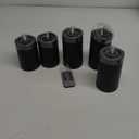 5 Packs Flameless Candles, Black Battery Operated Candles, Black LED Candles with Remote, Realistic Flickering Dancing Flame, Outdoor Waterproof for Halloween Party Outdoor Garden