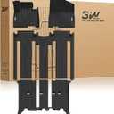 3W Floor Mats for Kia Carnival 2022-2026 8-Seat Gas | Custom Fit All Weather TPE Heavy Duty Liners, Black, Gas Only, Not For Hybrid