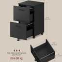 VASAGLE 2-Drawer File Cabinet, Small Rolling Filing Cabinet for Home Office, Printer Stand, for A4, Letter-Size Documents, 15.7 x 16.5 x 27.6 Inches, Ink Black UOFC040B16