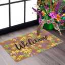 Mardi-Gras Welcome-Doormat for Outdoor-Entrance Non-Slip Front-Door Fleur De Lis Decor Door Mat 17" x 29" (Colorful)