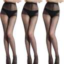 Women's Sheer Tights Pantyhose Lightweight, Comfortable, 20 Den - 3 Pairs (Black, S)