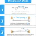 2pack Tension Curtain Rod 30 to 62 Inch, White Spring Tension Curtain Rod Adjustable Expandable Curtain Rod No Drilling, Spring Loaded Curtain Rods for Windows, Bedroom, Doorway Door, Closet