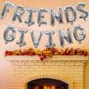Friendsgiving Decorations Silver Foil Letter 16 Inches Tall Balloons Banner Thanksgiving Friends Party Backdrop