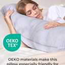 Momcozy Pregnancy Pillows for Side Sleeping, J Shaped Maternity Body Pillow for Pregnancy, Soft Pregnancy Pillow with Jersey Cover for Head Neck Belly Support, Grey