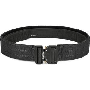 MOZETO Molle Battle Belt, 2" Battle Belts Tactical War Combat Quick Release Law Enforcement Duty Belts for Men (Medium, Black)
