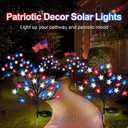4th of July Solar Star Tree Lights Decorations Outdoor, Waterproof Red White and Blue Lights for Fourth of July Decor, Patriotic Decorations for Garden Yard Pathway Patio (2)
