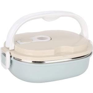 Niiyen Lunch Box 900ml 1 Layer Hot Food Lunch Containers Portable Lunchbox Stackable 304 Stainless Steel Adult Bento Lunch Box Cold Food Storage Bowl for School Office Outdoor Travel