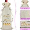 60th Birthday Gifts for Her Him Wine Bag 60 Year Old Birthday Party Decors Wine Gift Bag Happy 60th Birthday Gift for Women Men Turning 60 Gift for Mom Wife Friends Burlap Wine Bag Turning 60 Gift