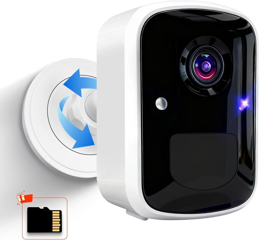 Wireless Security Cameras, 3MP WiFi Battery Powered Camera with AI Motion Detection, 2-Way Talk, Spotlight, Siren, IP65, Cloud & Up to 256G SD Storage(About 180 Days Storage SD Card Included)