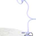 Clip on Lamp USB Reading Light, 3 Color Modes, 10 Brightness Dimmable, Flexible Gooseneck Desk Lamp with Clamp, Eye Care Clip on Light for Bed Headboard Desk Home Dorm (Lilac Purple)