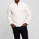 Guess Diamond Cable-Knit Half-Zip Sweater, Size M