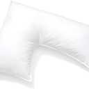 L Shaped Pillow Support for Head, Neck and Shoulders - White Cover Included (20 x 26)