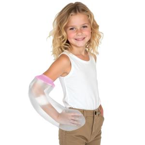 Waterproof Cast Covers for Shower Arm Kids, Water Proof Plastic Sleeve to Cover Arms After Surgery/Wound/Fracture/Bandage/Fingers, Sleeves Protector Bag Youth/Toddler Showering Child in Bath Small Pink