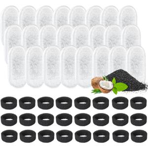 Cat Water Fountain Filter, 24 Pack Cat Fountain Filters, Cat Fountain Replacement Filter for 67oz/2L&108oz/3.2L Stainless Steel Pet Water Fountain (24 Filters & 24 Sponges)