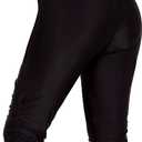 Urchics Womens Plus Size Rash Guard Capris Long Swim Shorts Tankini Bottom Sporty 5XL, Black