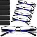 Reading Glasses Men - Blue Light Readers for Computer Working & Reading, Comfort Fit With TR90 Frames for All-Day wear(A1 All Black, 1.25)