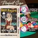 3 Pack Pin Up Girl Metal Sign Vintage Retro Wall Art for Man Cave Garage 1950s Classic Bar Decor Billiard Pool Room Pub Lounge Club Tin Plaque 8x12inch