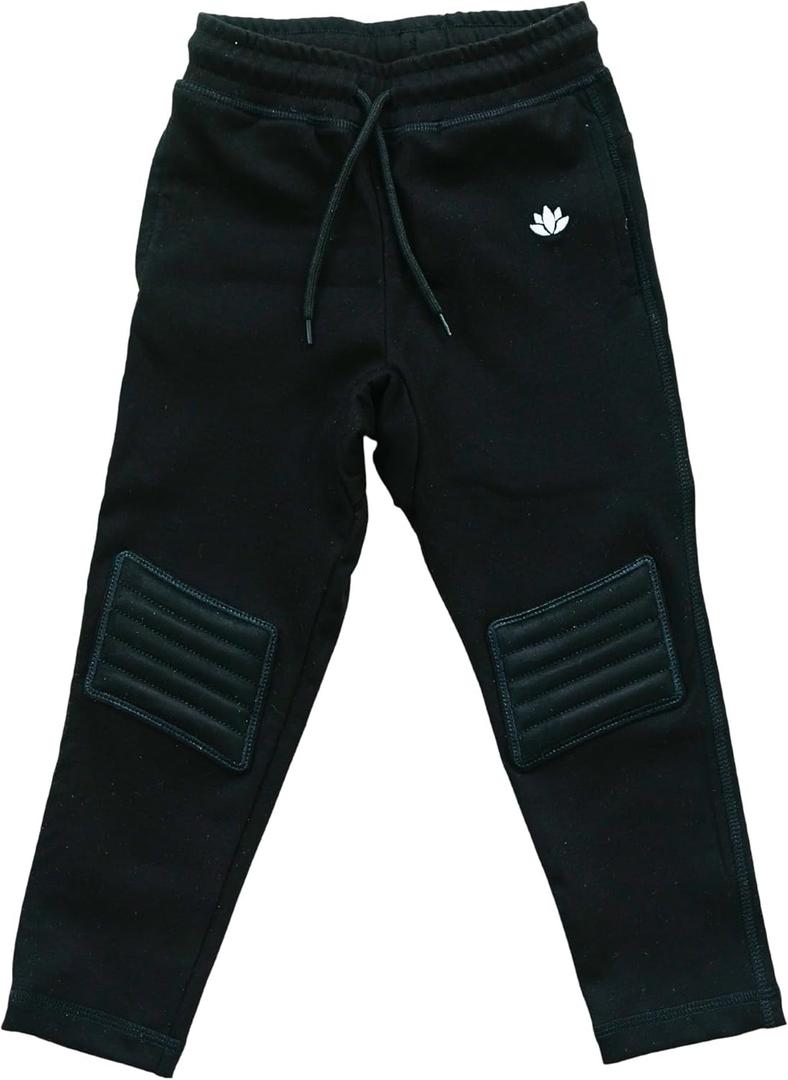 Viscose Baby Pants with Knee Pads, Soft Toddler Pants for Boys & Girls, Baby Boy Pants & Baby Girl Pants 2T-5T (Black)