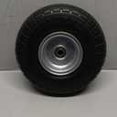 4.10/3.50-4 Tire and Dolly Wheel Flat Free - Solid Rubber Hand Truck Wheels 5/8" Axle - Gorilla Cart Tires Replacement for Garden, Wagon, Yard and Wheelbarrow. 1 Unit