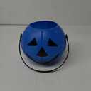 Blue Pumpkin Bucket 7.0" Halloween Plastic Trick or Treat Bucket Candy Bowl for Halloween Party Favors Supplies Props