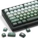 XVX Matcha Wagashi PBT Keycaps-MOA Keycap, Custom Keyboard Keycaps 60 65 75 100 Percent, 5 Side Dye Sublimation Keycap, 132 Keys Key caps Set for Cherry Gateron MX Switches Keyboards, Gradient Green